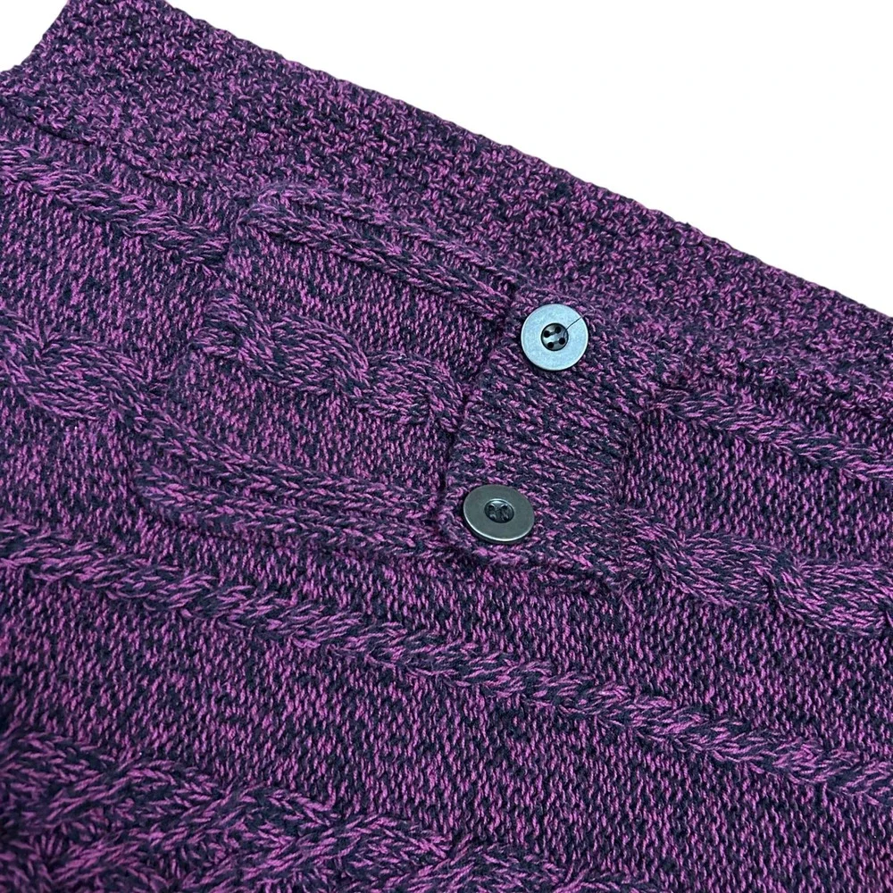 Style & Co. Womens XL Knit Sweater Dress Short Sleeve Purple Black‎ Pullover